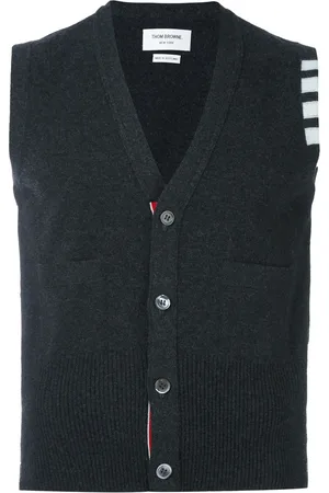 Thom Browne 4-Bar Cashmere Cardigan Vest