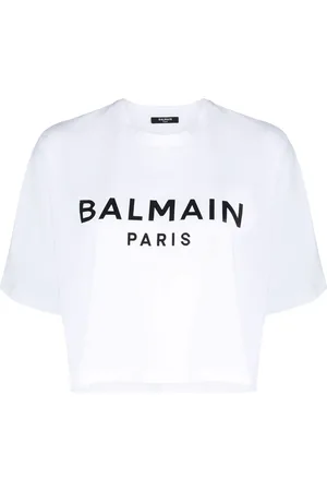 Balmain Cropped logo-print T-shirt