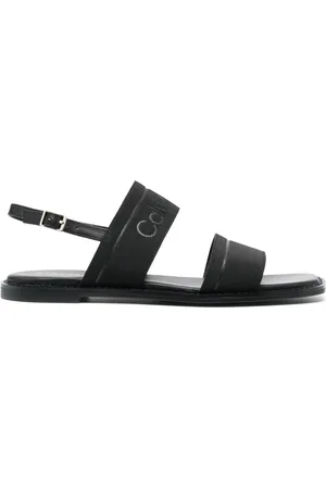 Calvin Klein Debossed-logo leather sandals