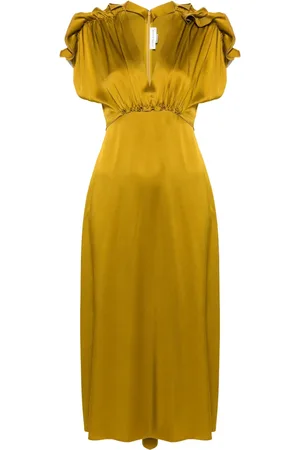 Victoria Beckham Ruffled-detailing satin dress