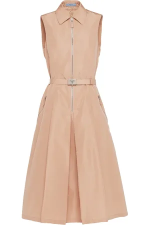 Prada Belted-waist midi dress