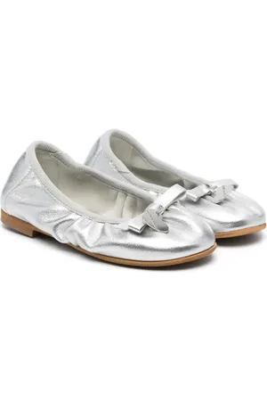 MONNALISA Bow leather ballerina shoes