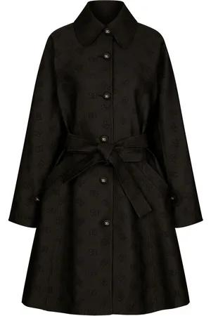 Dolce & Gabbana DG-logo jacquard belted coat
