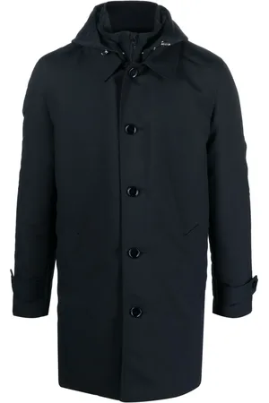 Fursac Detachable-hood single-breasted coat