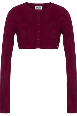 Moschino Cropped ribbed knit cardigan