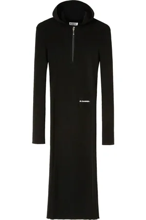 Jil Sander Ribbed-knit hooded midi dress