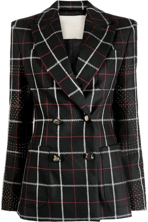 Elie saab Check-pattern peak-lapels blazer