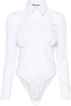 Sinéad O’Dwyer Classic-collar poplin bodysuit
