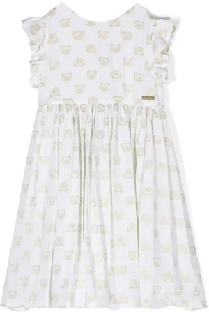 Moschino Teddy Bear-print pleated dress