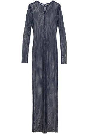 FLEUR DU MAL Embellished fishnet dress