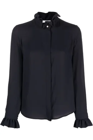 Claudie Pierlot Ruffled-collar long-sleeve blouse