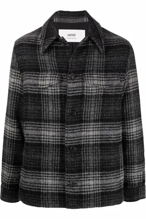 Ami Checked button-up shirt jacket