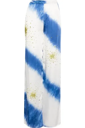 Des Phemmes Crystal-embellished tie-dye trousers
