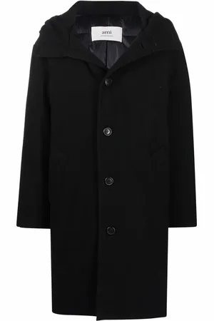 Ami Hooded single-breasted coat