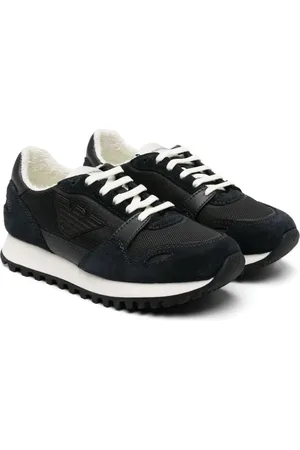 Emporio Armani Eagle-patch mesh sneakers