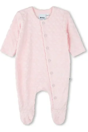 HUGO BOSS Monogram-jacquard babygrow