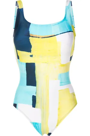 Lenny Niemeyer Abstract-pattern print scoop-neck swimsuit