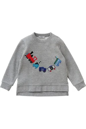Familiar Embroidered-design cotton-blend sweatshirt