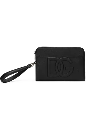Dolce & Gabbana DG-embossed leather clutch bag