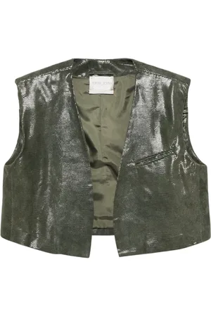 FORTE FORTE Snakeskin-effect leather gilet