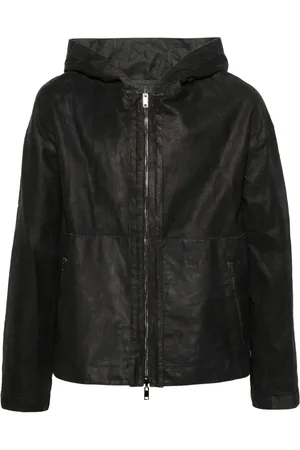 SALVATORE SANTORO Hooded leather jacket