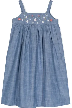 BONPOINT Floral-embroidered cotton dress