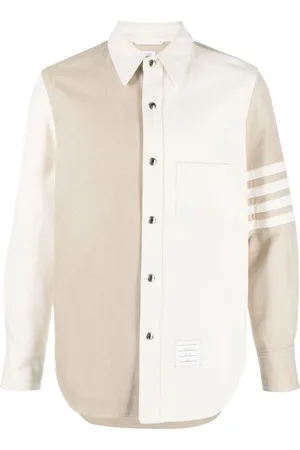 Thom Browne 4-Bar patchwork denim shirt