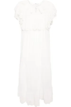 B+AB Broderie-anglaise cotton midi dress