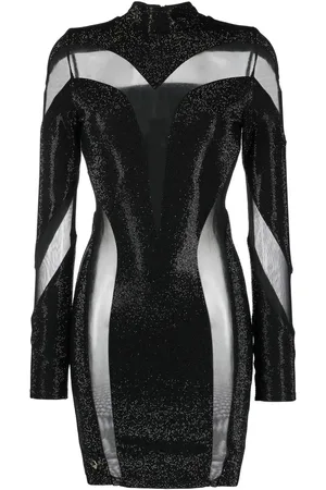 Philipp Plein Crystal-embellished panelled dress