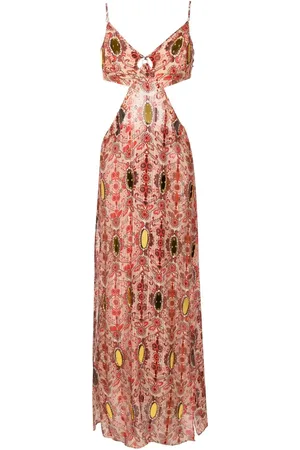 AMIR SLAMA Floral-print cut-out dress