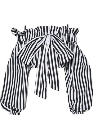 Patou Bow-detail striped crop top