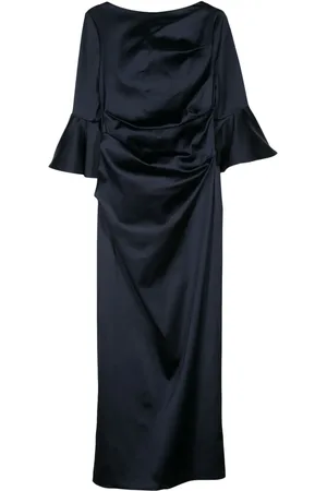 TALBOT RUNHOF Gathered duchess-satin gown
