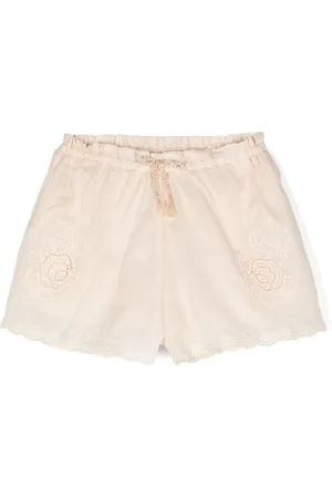 ZIMMERMANN Floral-embroidered cotton shorts