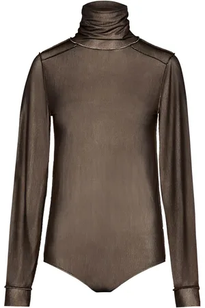 Maison Margiela Sheer long-sleeve jersey bodysuit
