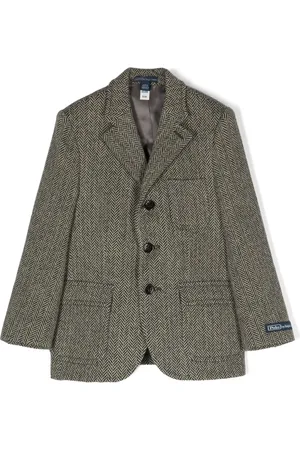 Ralph Lauren Logo-patch herringbone-pattern blazer