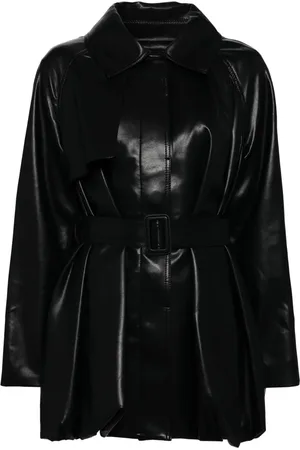 GOEN.J Leather trench jacket