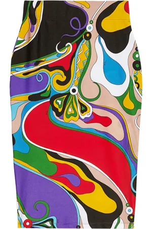 Puccini Orchidee-print pencil skirt