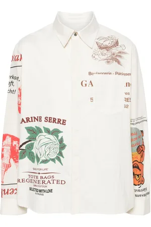 Marine Serre Mix-print cotton shirt