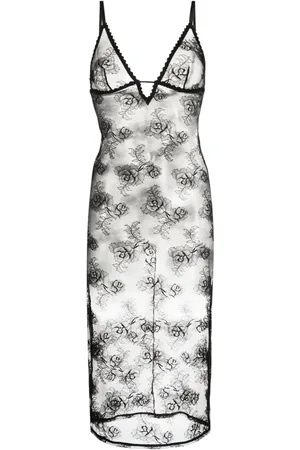 FLEUR DU MAL Bouquet lace slip dress