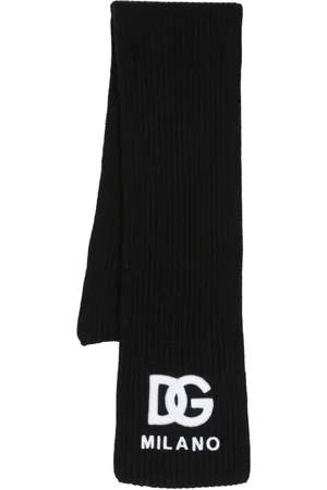 Dolce & Gabbana Logo-embroidered ribbed-knit scarf