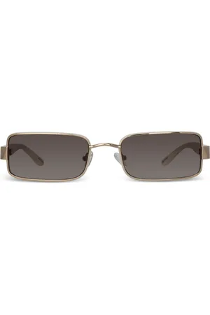 Linda Farrow Rectangle-frame logo-print sunglasses