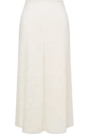 Serafini Floral-lace midi skirt