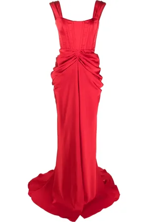 Ana Radu Ruched flared gown