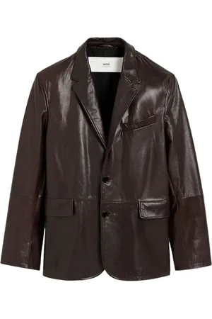 Ami Single-breasted leather blazer