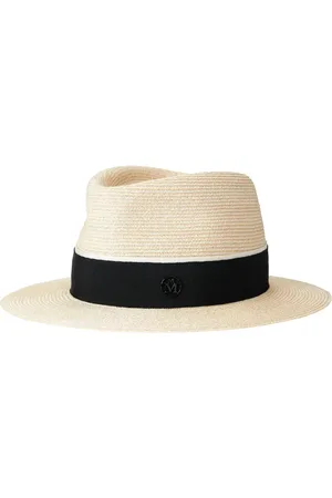Le Mont St Michel Andre logo plaque-detail straw fedora