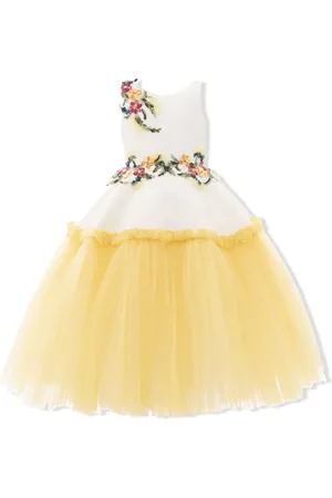 Tulleen Aquino floral-embroidered dress