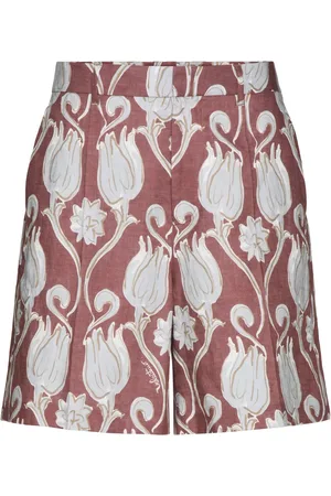 VALENTINO GARAVANI Floral-print linen shorts