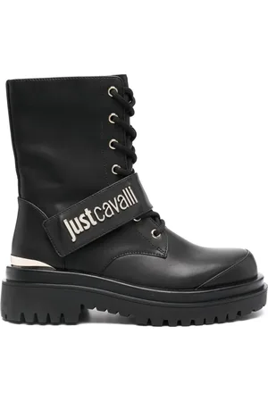 Roberto Cavalli Logo-plaque combat boots