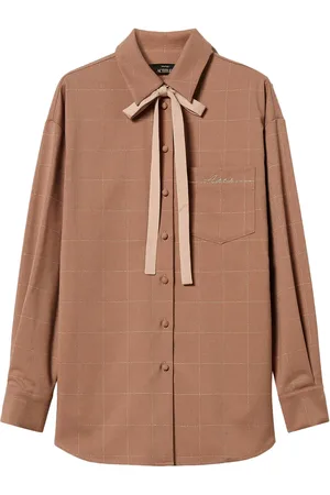 Twin-Set Lurex-embellished checked shirt