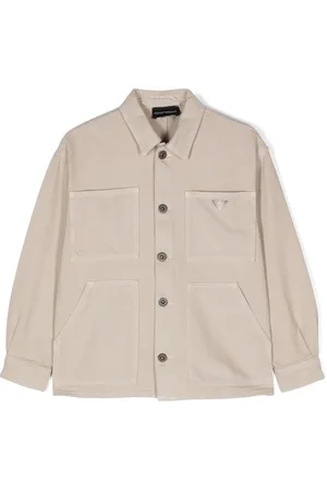 Emporio Armani Eagle-motif cotton shirt jacket